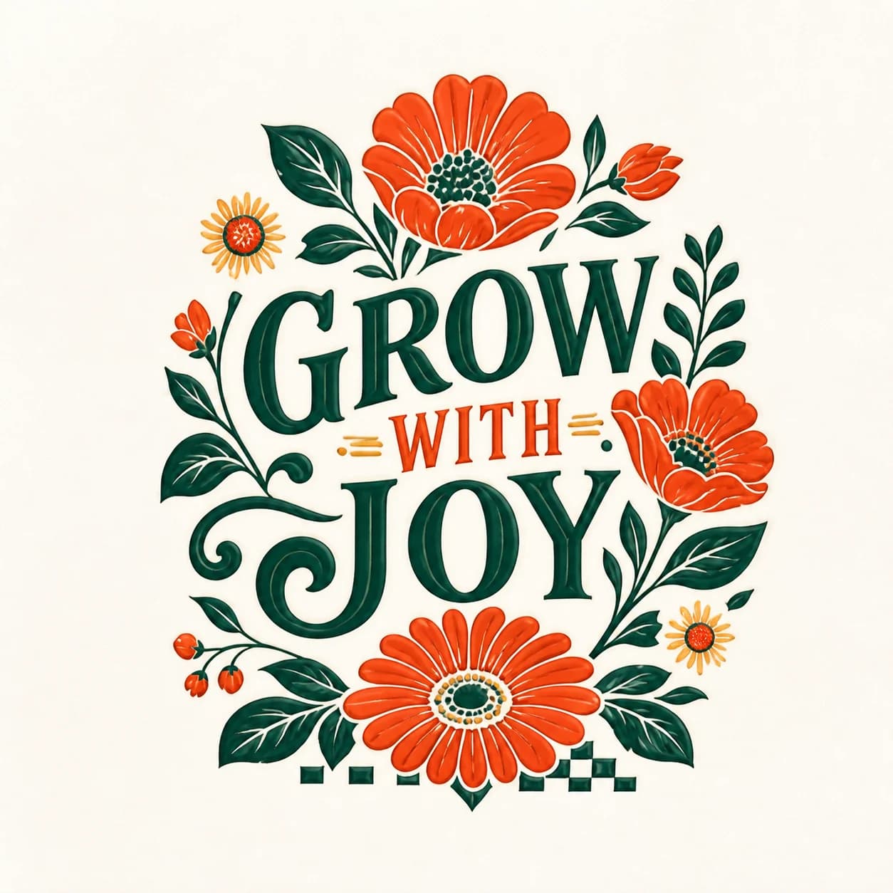 Sample floral PNG artwork included in the product kit