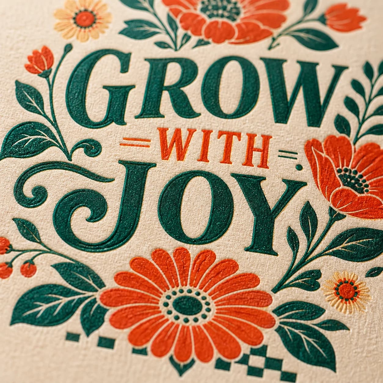 Close-up of the artwork and print texture